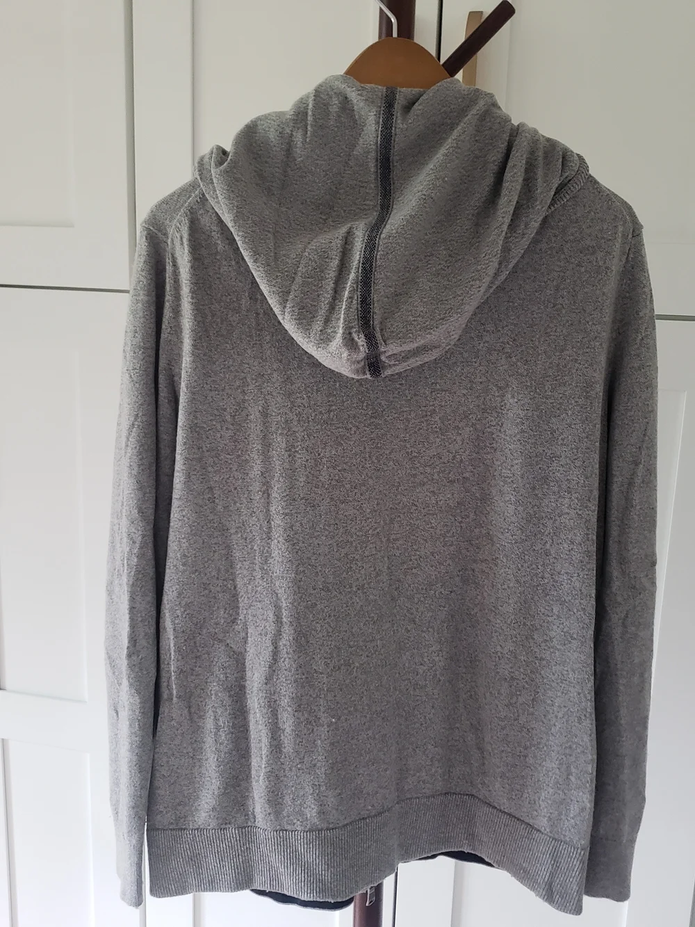 Banana Republic Light Gray Zip-Up‎ Hooded Sweater Pima Cotton Cashmere Blend